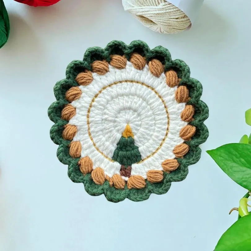 8in1 festive crochet coaster pattern