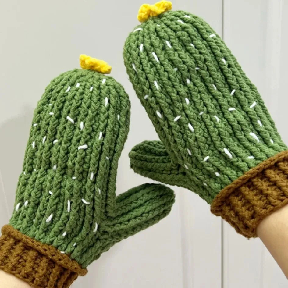 adorable cactus gloves crochet pattern