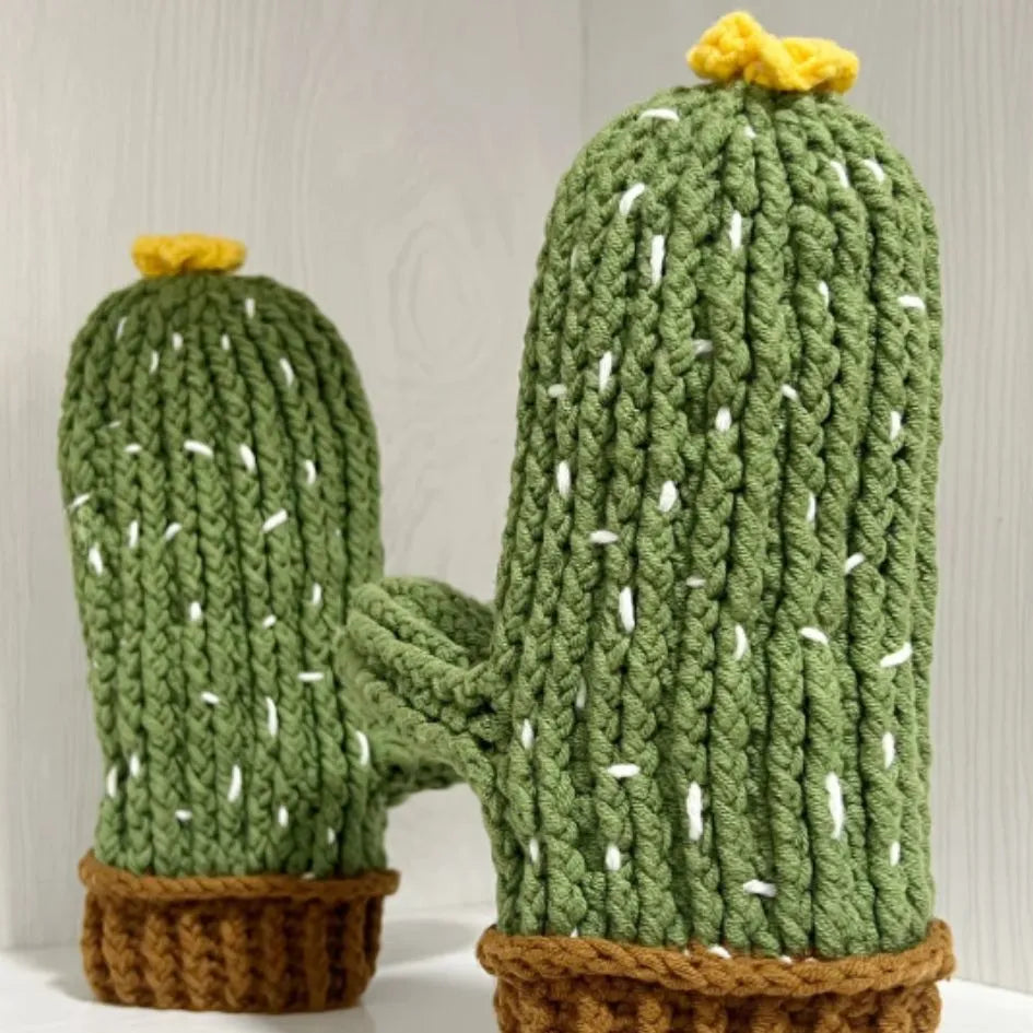 adorable cactus gloves crochet pattern