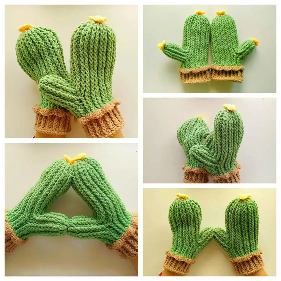 adorable cactus gloves crochet pattern