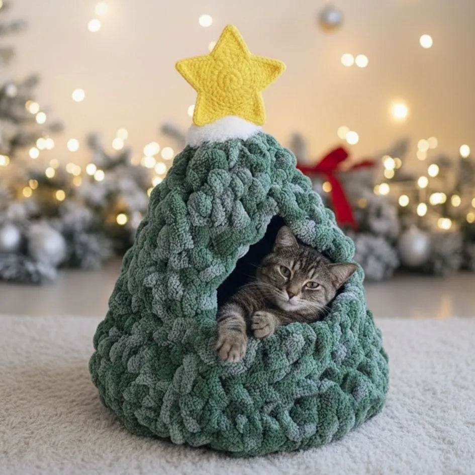 christmas tree cat cave crochet pattern