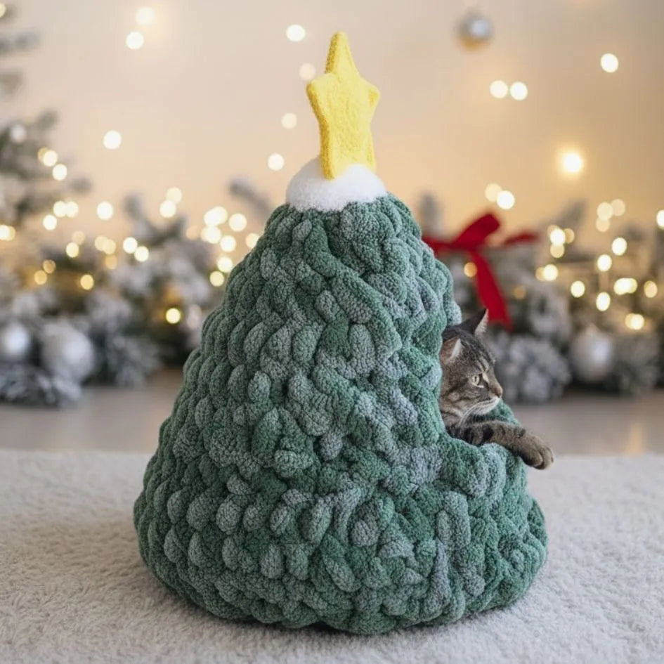 christmas tree cat cave crochet pattern