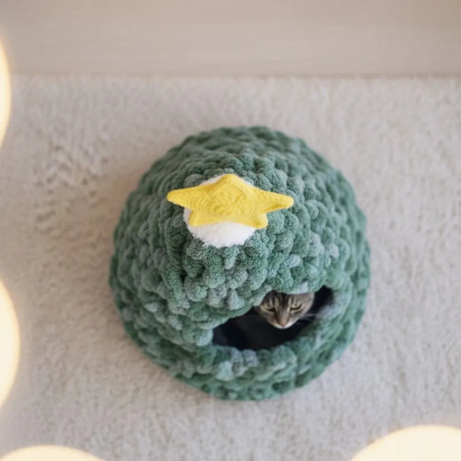 christmas tree cat cave crochet pattern