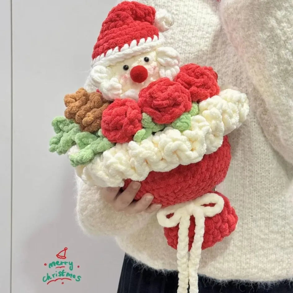 santa flower bouquet crochet pattern