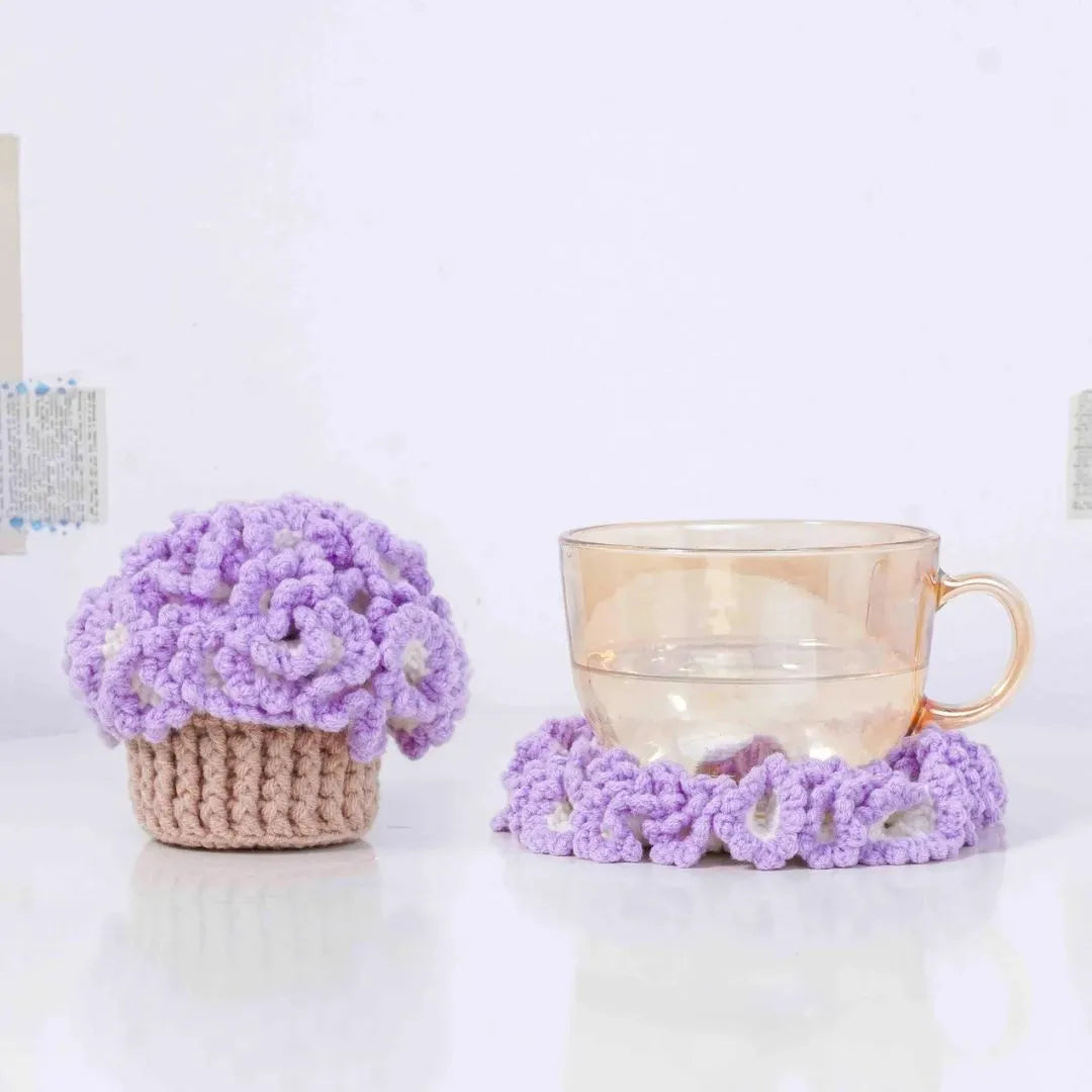 bloomy coaster pot crochet pattern bundle