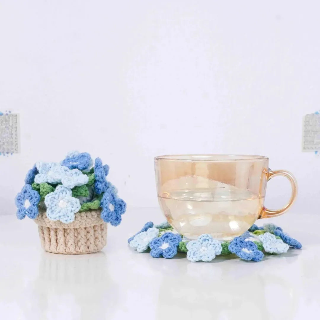 bloomy coaster pot crochet pattern bundle