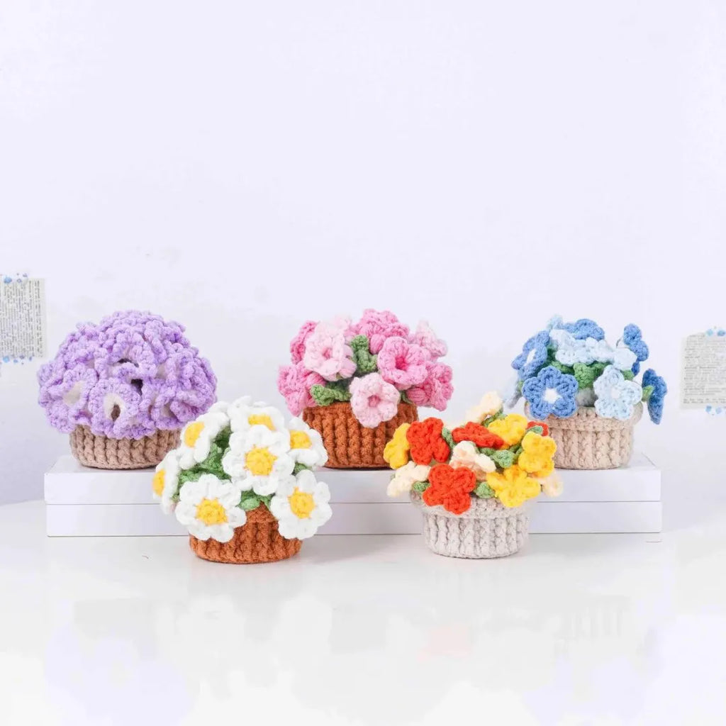 bloomy coaster pot crochet pattern bundle