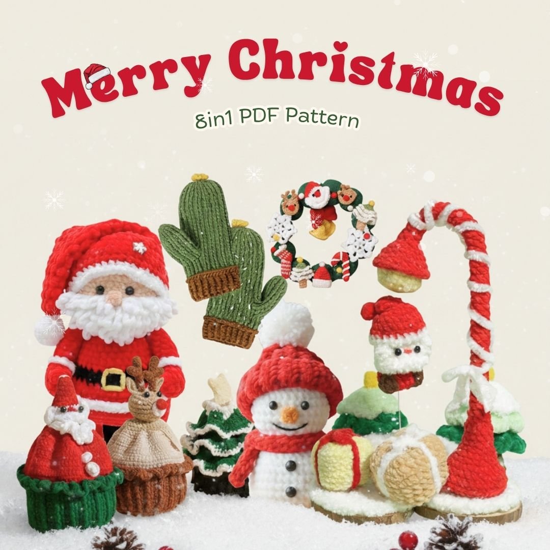8in1 christmas crochet pattern bundle