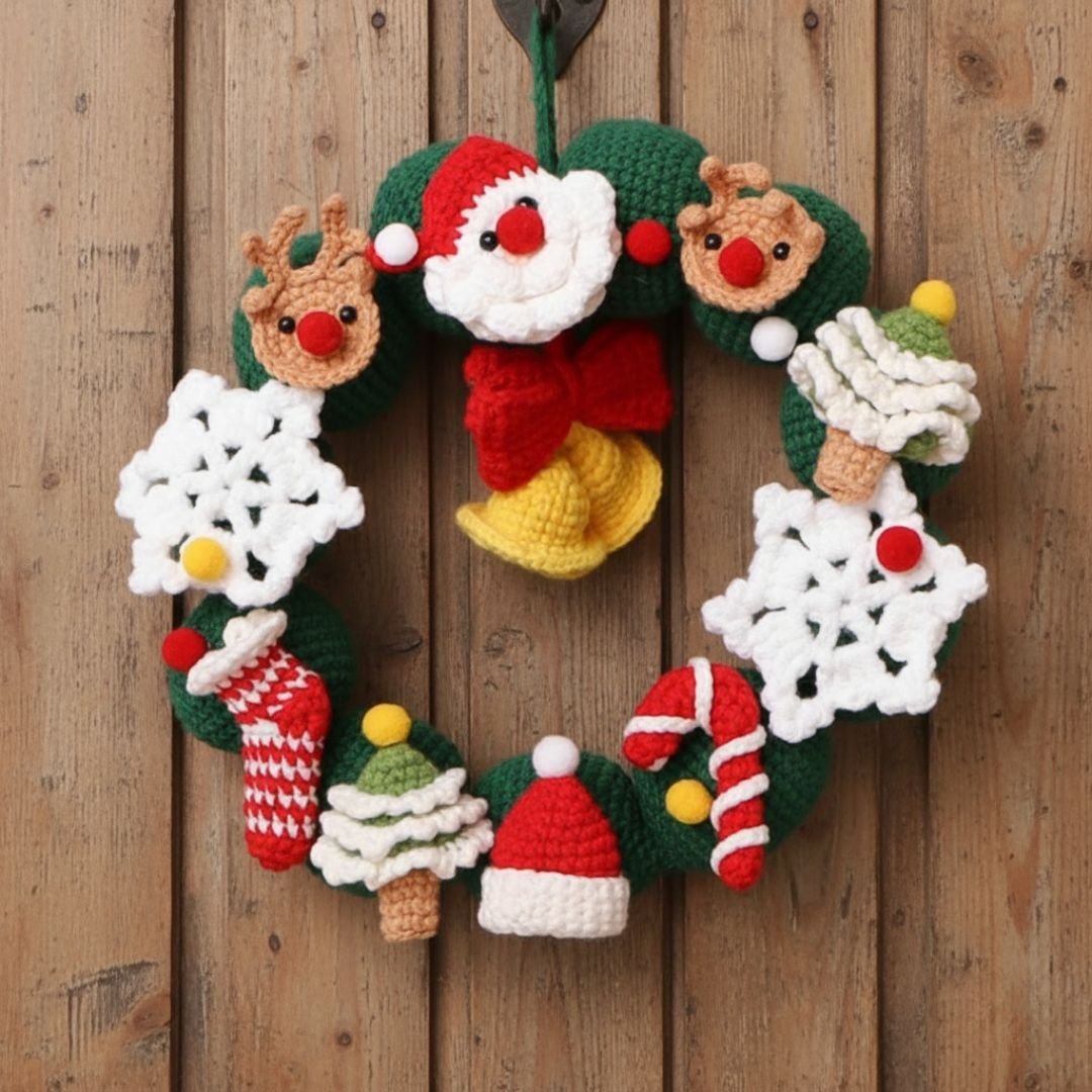 3in1 christmas wreath crochet pattern