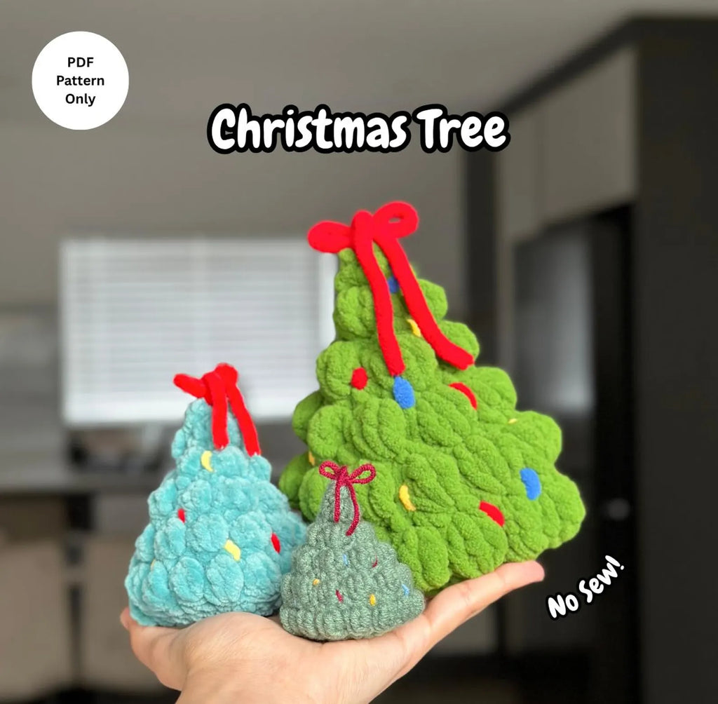 no-sew christmas tree plushie crochet pattern
